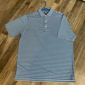Footjoy Lisle 2-Color Stripe Self Collar golf shirt ⛳️